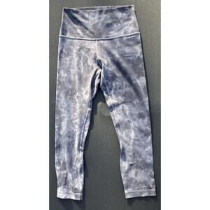 Lululemon Align Tie Dye Ankle Leggings Gray White Women’s 6 Nylon Elastane